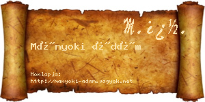 Mányoki Ádám névjegykártya