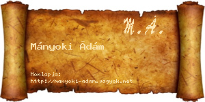 Mányoki Ádám névjegykártya